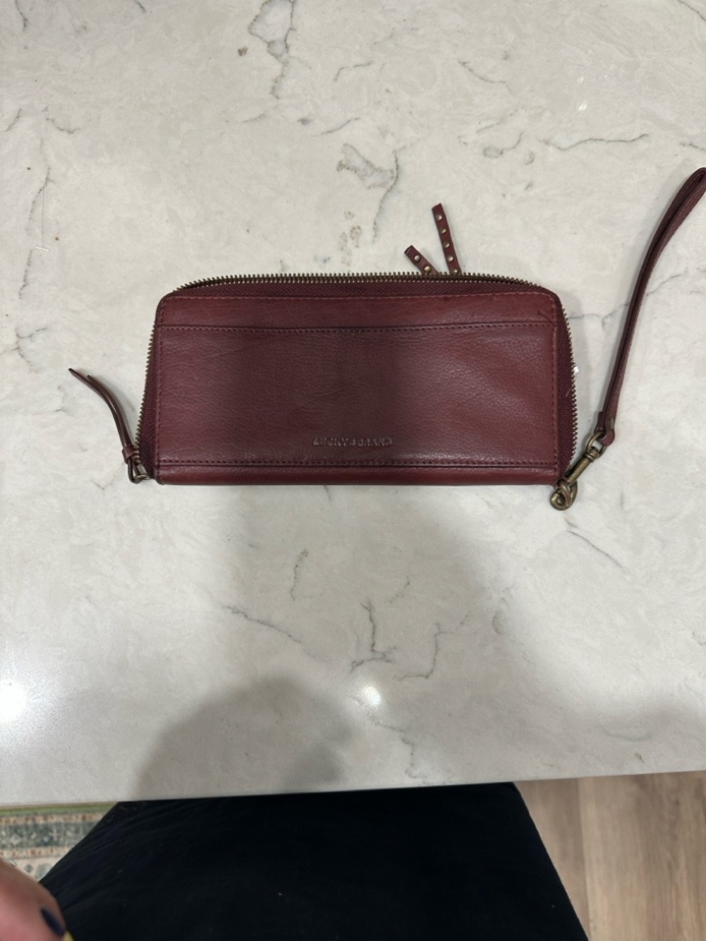 Lucky Brand Women's Leather Wristlet Wallet - Burgundy - Picture 4 of 7